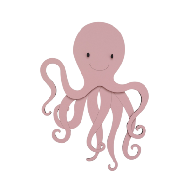 Houten muursticker - DIY-Octopus - blank - zelf verven en verlijmen (22cm x 30cm)